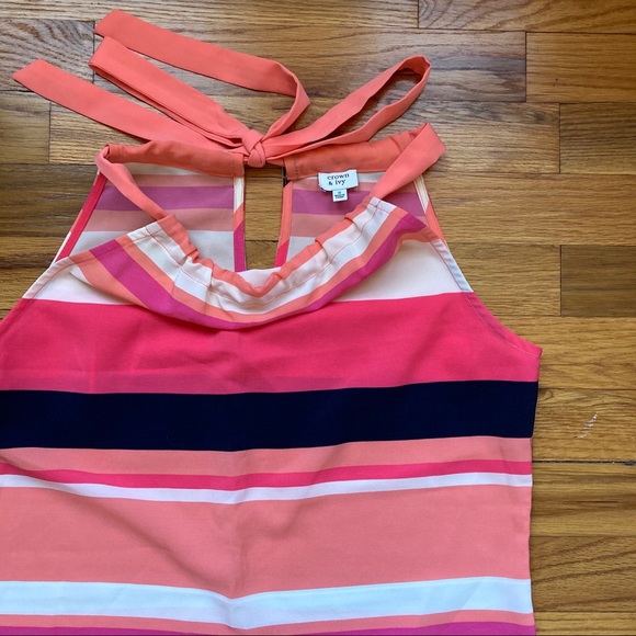 Crown & Ivy Tie Neck Halter Shift Dress - Picture 4 of 10